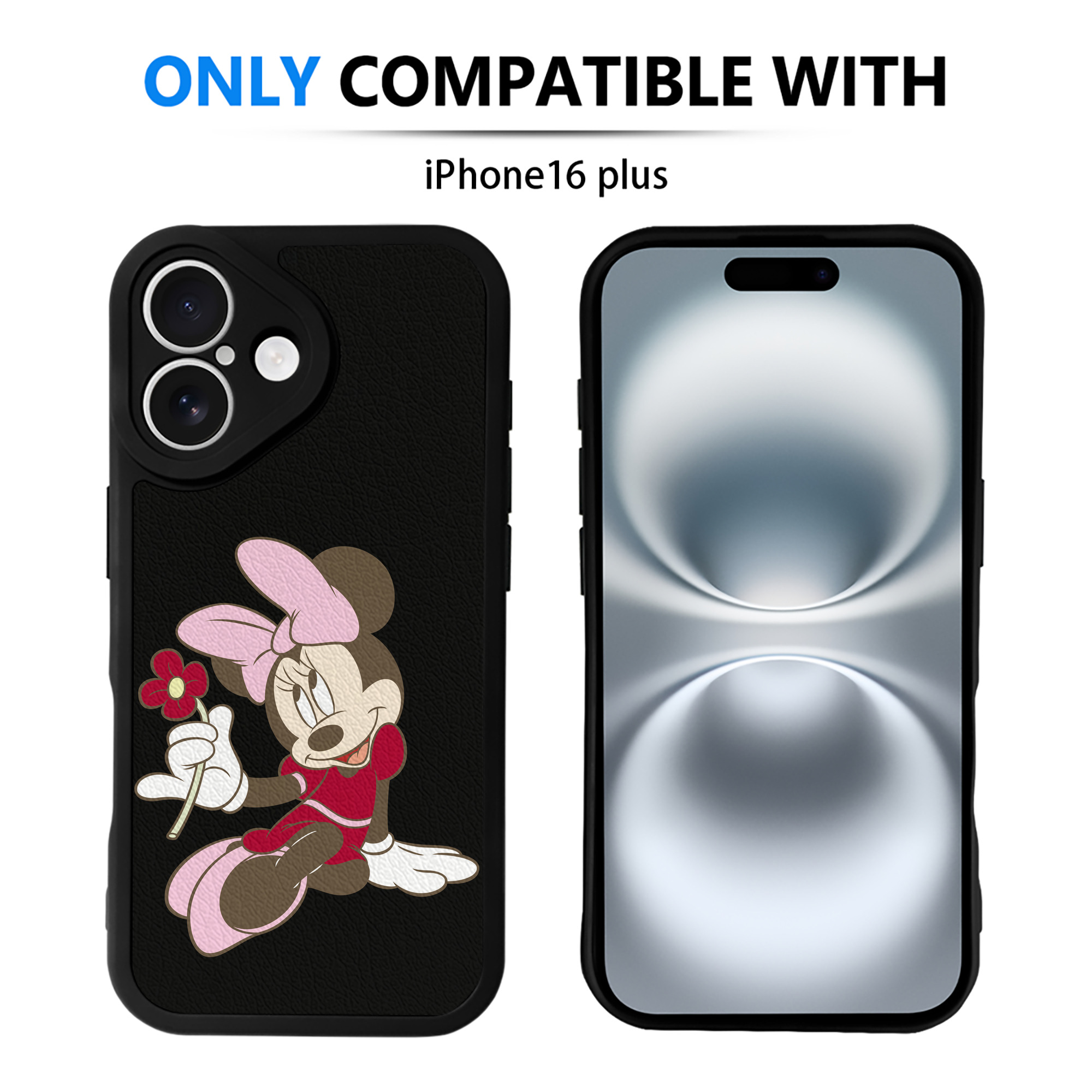 （画像用） ミッキーマウス Mickey Mouse 【iPhone 16シリーズ対応】シリコンスマホケース（レザー調） 材質：シリコン